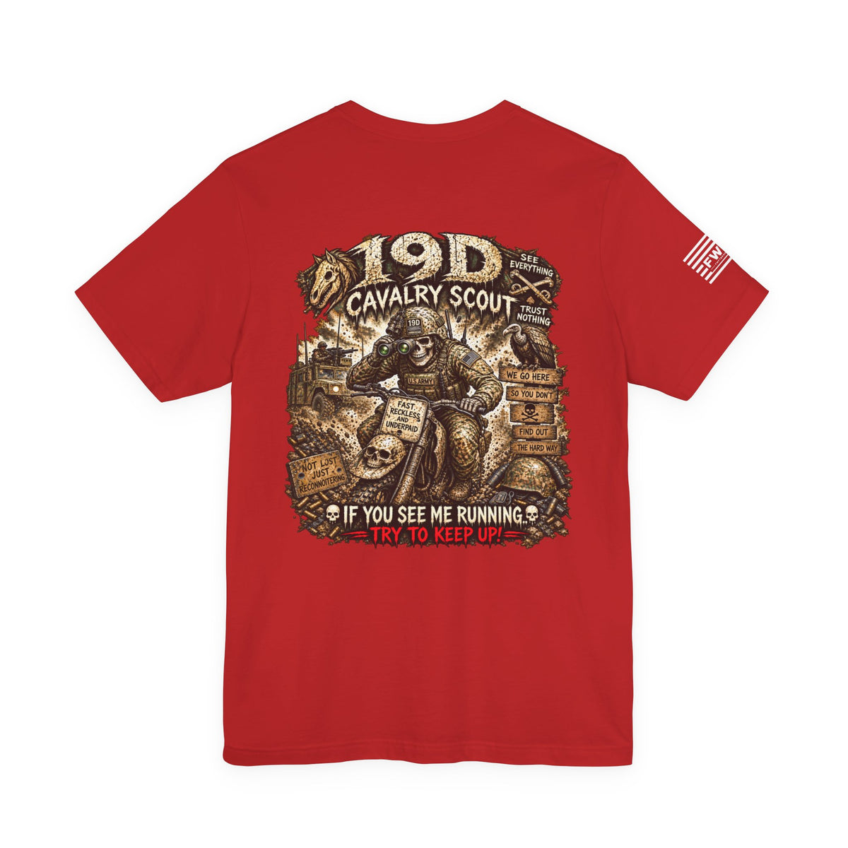 19D (Calvary Scout) - US Army Heavy Metal T-shirt | Army Veteran Shirt