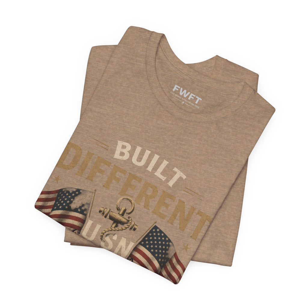 Built Different USN – Navy Veteran T-Shirt