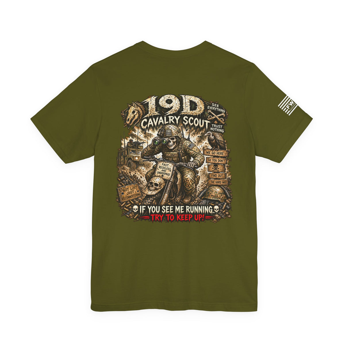 19D (Calvary Scout) - US Army Heavy Metal T-shirt | Army Veteran Shirt