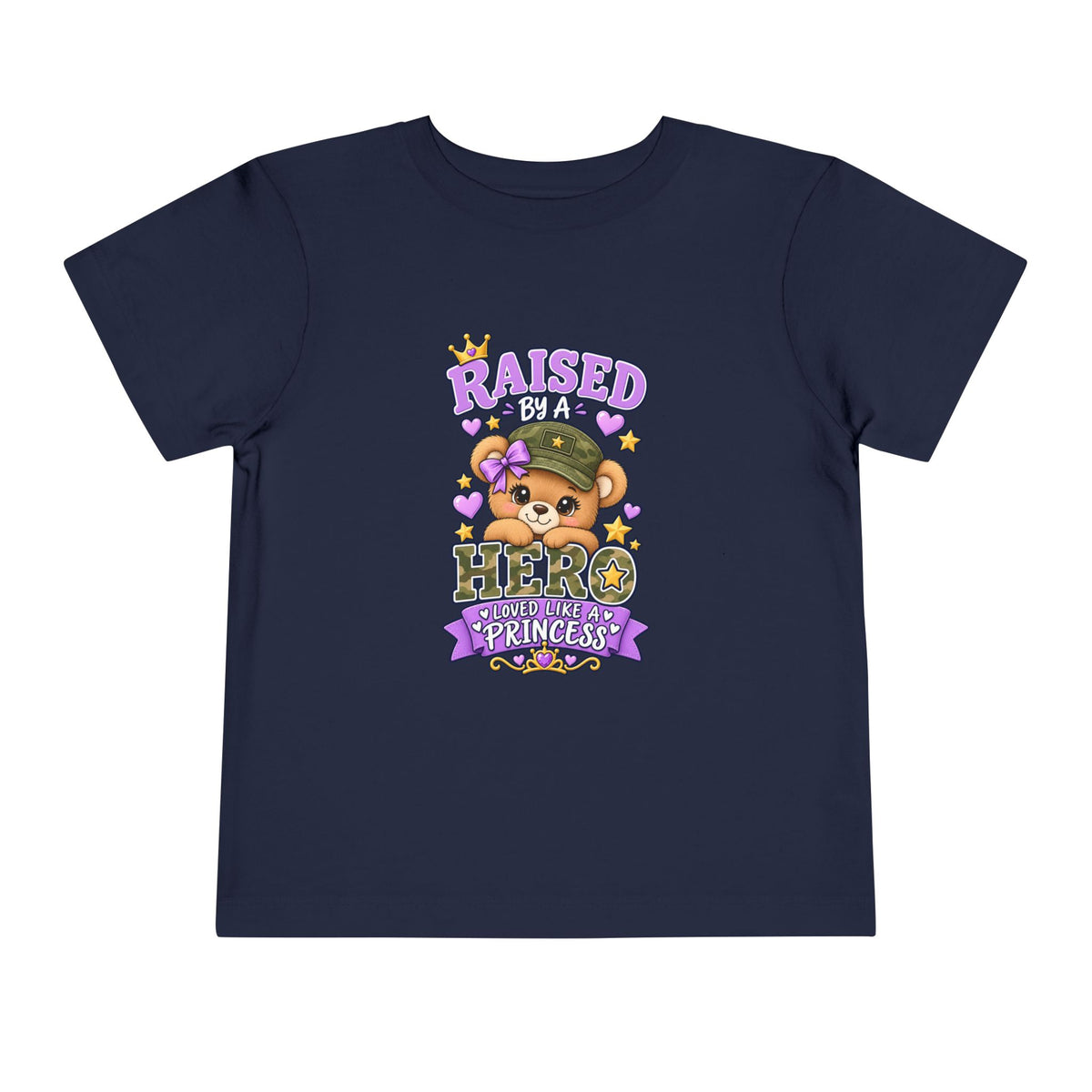 Raised by a Hero Shirt, Loved Like a Princess Veteran Daughter Kids Tee