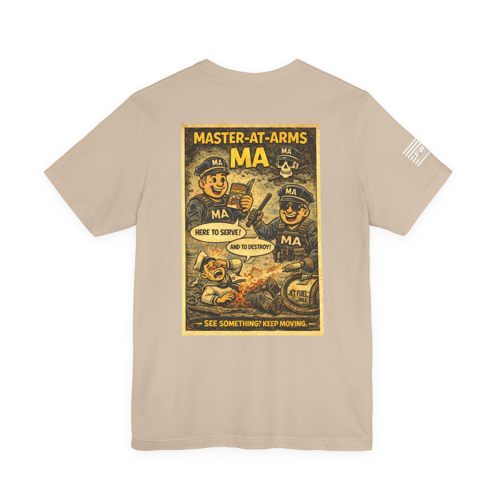 MA (Master-at-Arms) Shirt – 1950s Dark Humor Military Tee – Navy Veteran Graphic T-Shirt – Vintage Style Work Rate Design