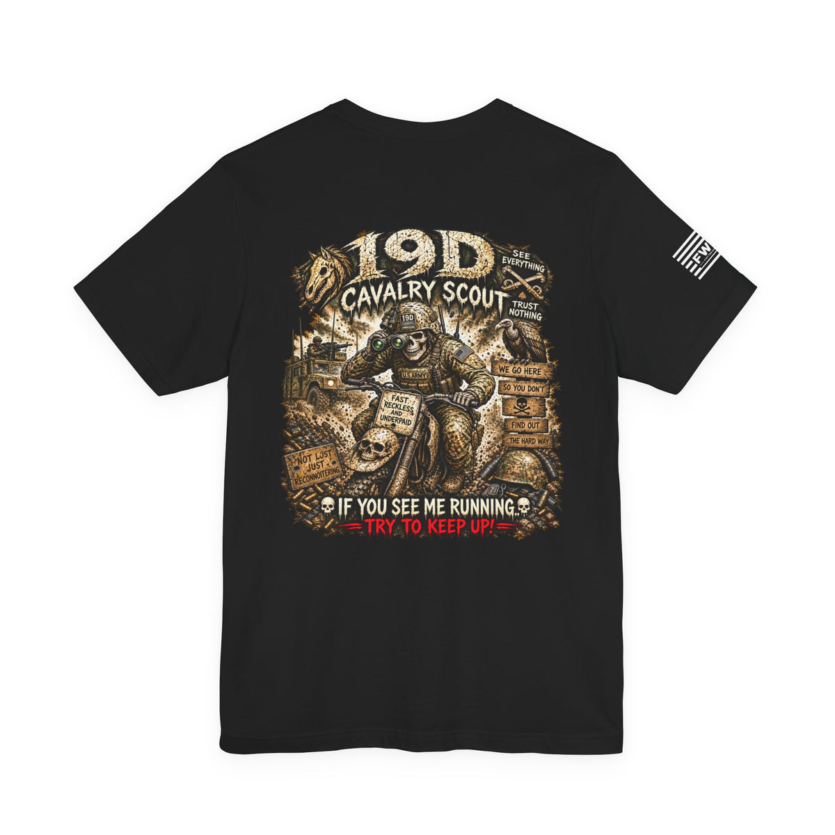 19D (Calvary Scout) - US Army Heavy Metal T-shirt | Army Veteran Shirt