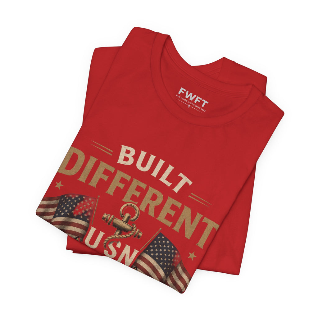 Built Different USN – Navy Veteran T-Shirt