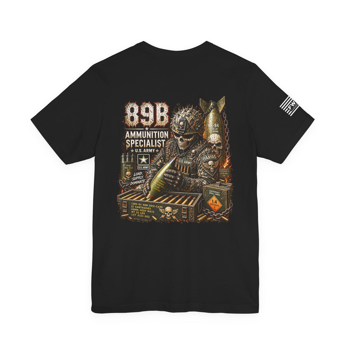 89B (Ammunition Specialist) - US Army Heavy Metal T-shirt | Army Veteran Shirt