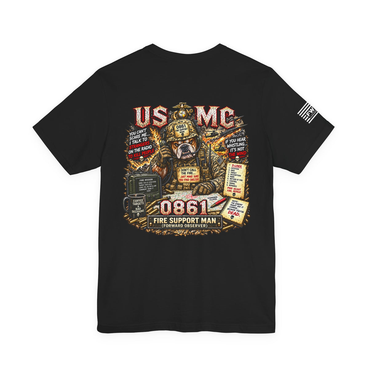 0861 Fire Support Marine Shirt, USMC Forward Observer Marine Corps Veteran T-Shirt