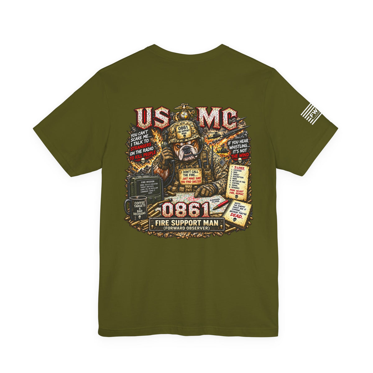 0861 Fire Support Marine Shirt, USMC Forward Observer Marine Corps Veteran T-Shirt