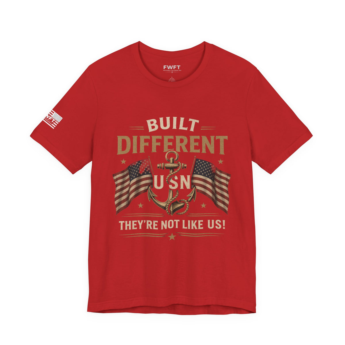 Built Different USN – Navy Veteran T-Shirt