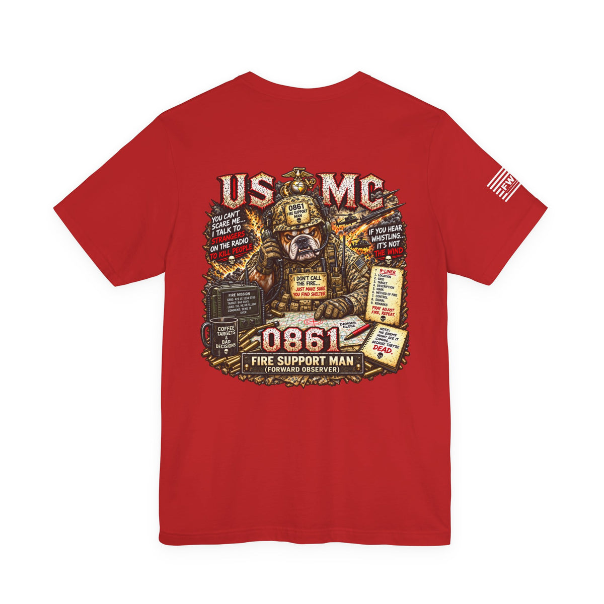 0861 Fire Support Marine Shirt, USMC Forward Observer Marine Corps Veteran T-Shirt