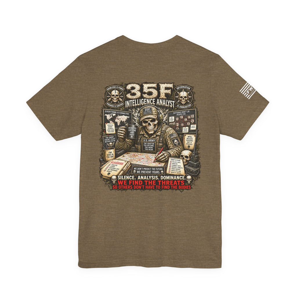 35F (Intelligence Analyst) - US Army Heavy Metal T-shirt | Army Veteran Shirt