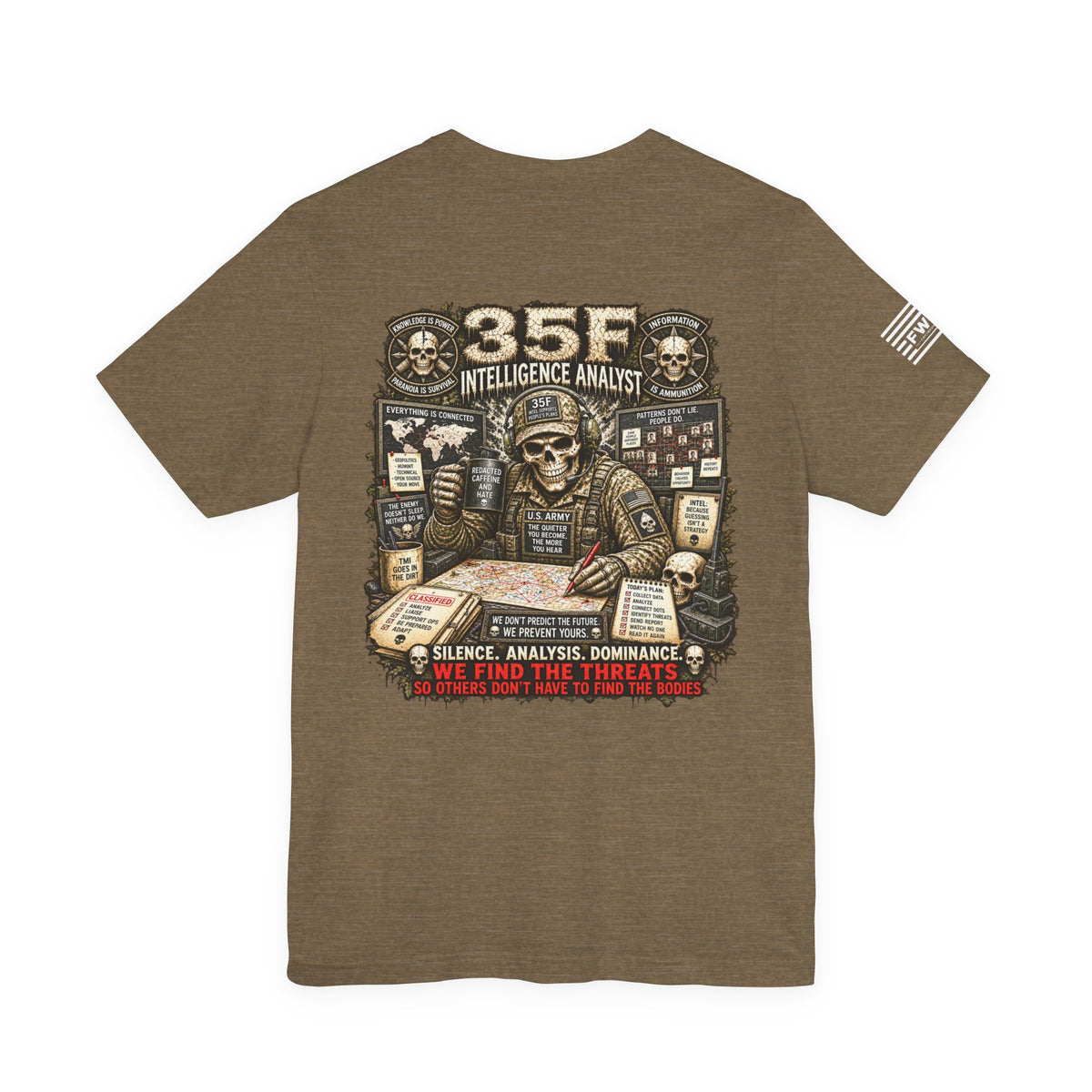 35F (Intelligence Analyst) - US Army Heavy Metal T-shirt | Army Veteran Shirt
