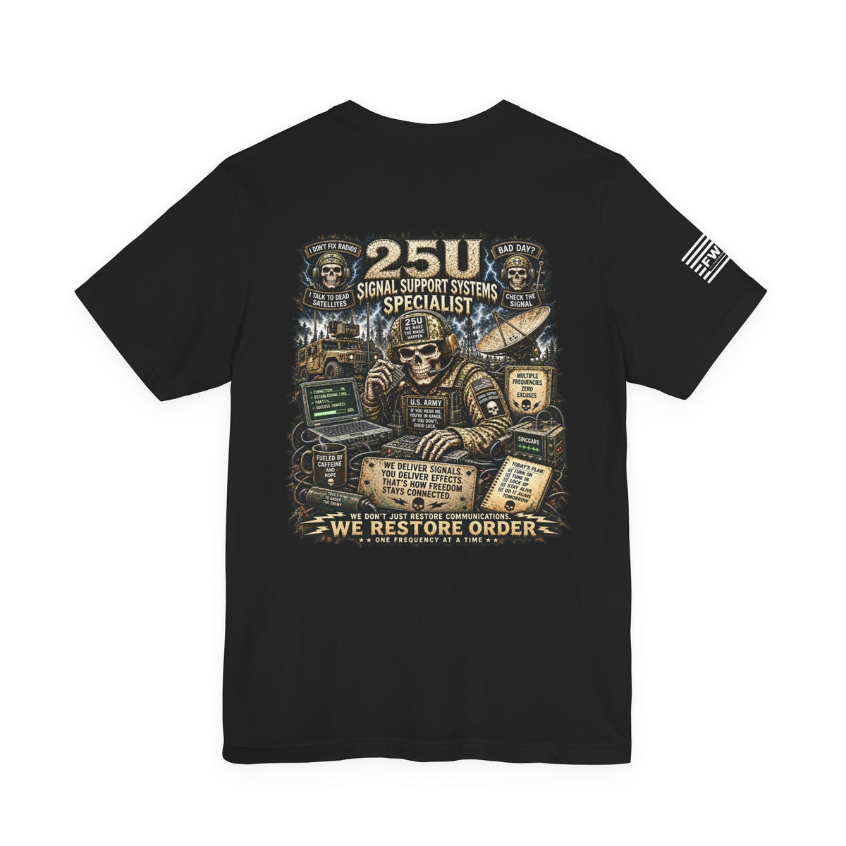 25U (Signal Support Systems Specialist) - US Army Heavy Metal T-shirt | Veteran Military Shirt
