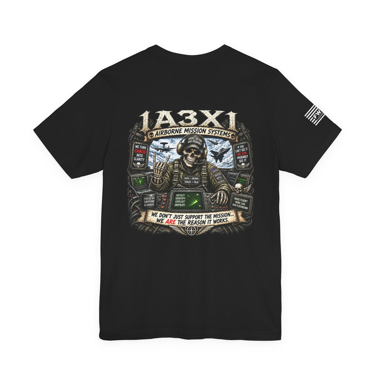 1A3X1 (Airborne Mission Systems Specialist) - USAF AFSC Specific Heavy Metal Edition Veteran T-Shirt