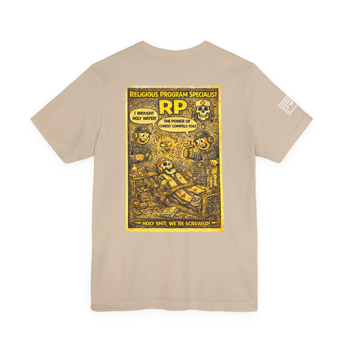 RP (Religious Program Specialist) Shirt – 1950s Dark Humor Military Tee – Navy Veteran Graphic T-Shirt – Vintage Style Work Rate Design