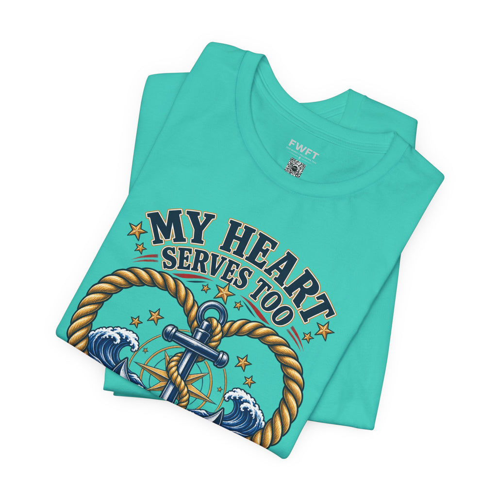 My Heart Serves Too Navy Mom Shirt, Proud Military Mother Gift, Sailor Family Tee