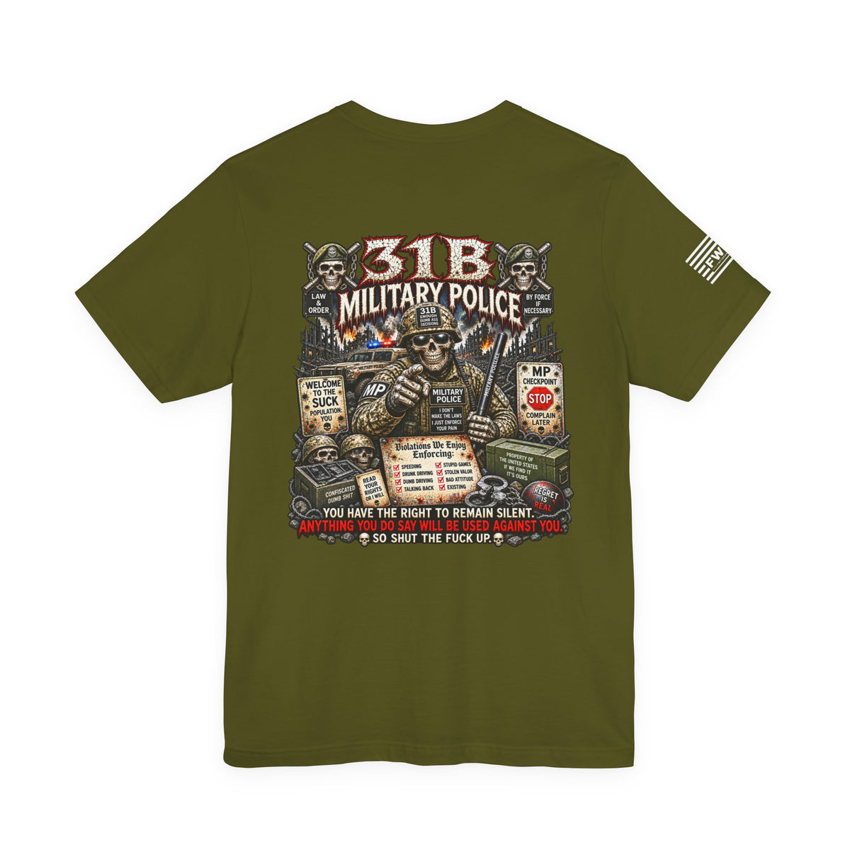 31B - US Army  - Military Police - Heavy Metal T-shirt | Veteran Military Shirt