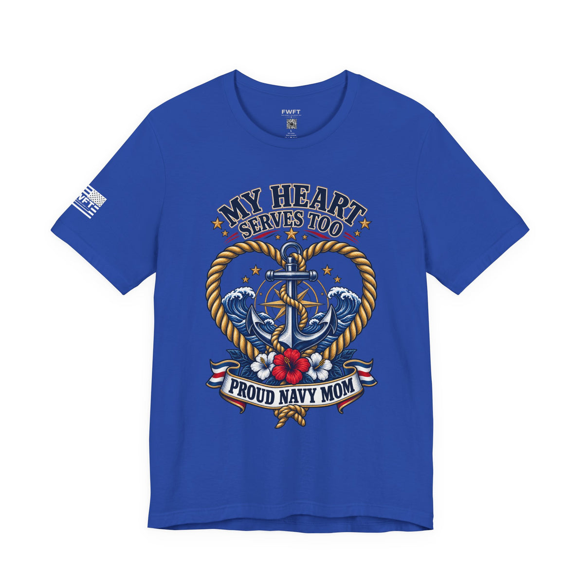My Heart Serves Too Navy Mom Shirt, Proud Military Mother Gift, Sailor Family Tee