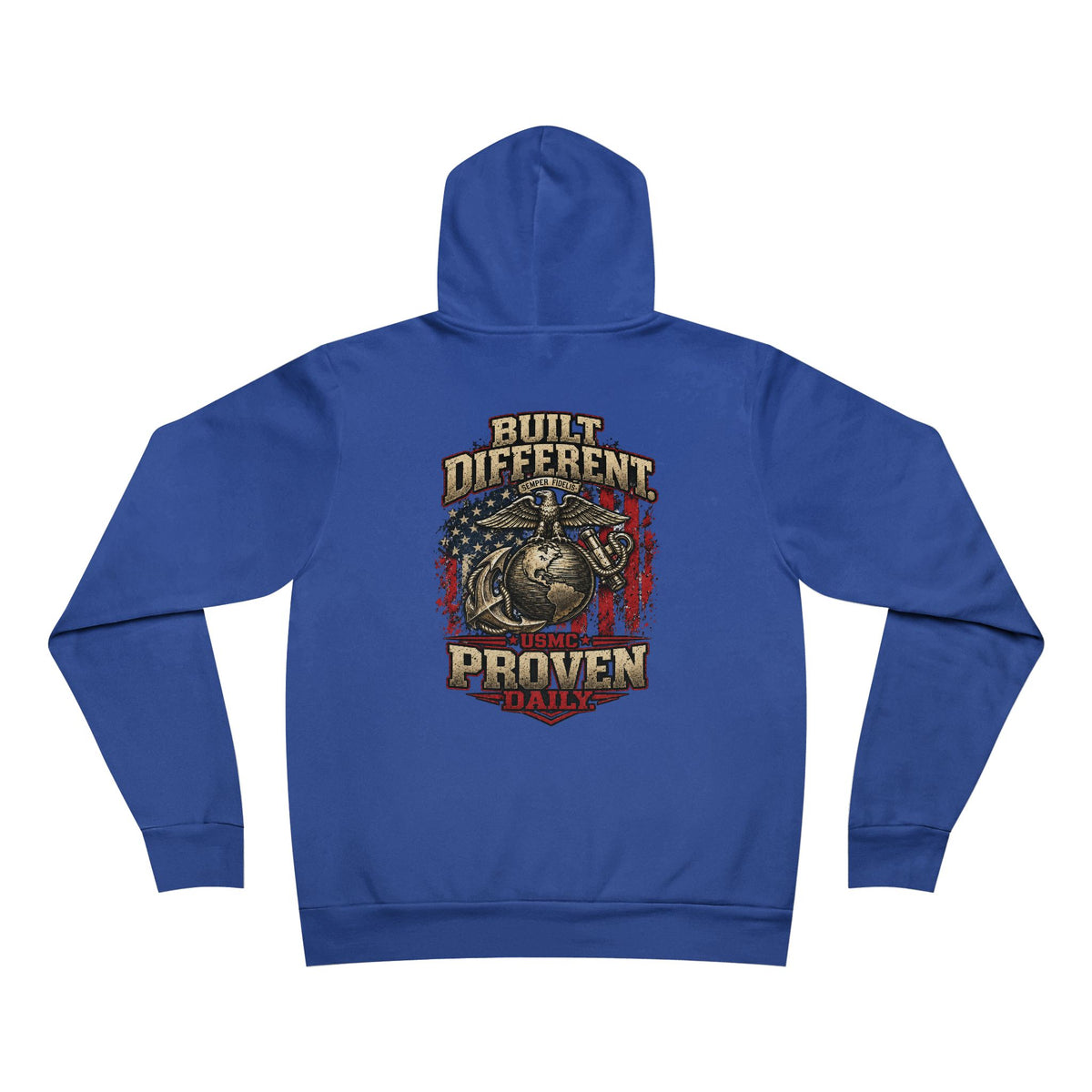 Built Different Proven Daily Hoodie – USMC Inspired Military Graphic Sweatshirt