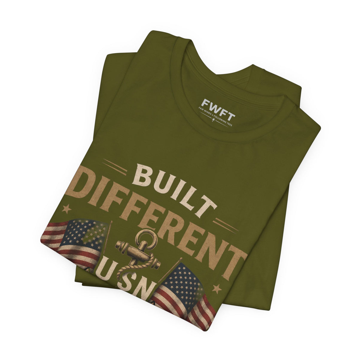 Built Different USN – Navy Veteran T-Shirt