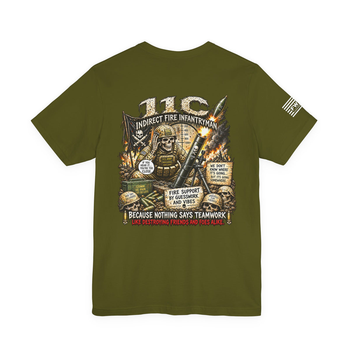 11C (Indirect Fire Infantryman) - US Army Heavy Metal T-shirt | Veteran Military Shirt