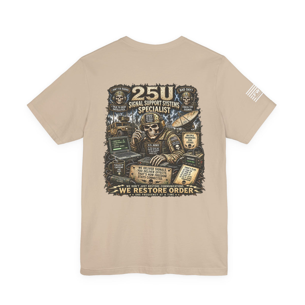 25U (Signal Support Systems Specialist) - US Army Heavy Metal T-shirt | Veteran Military Shirt