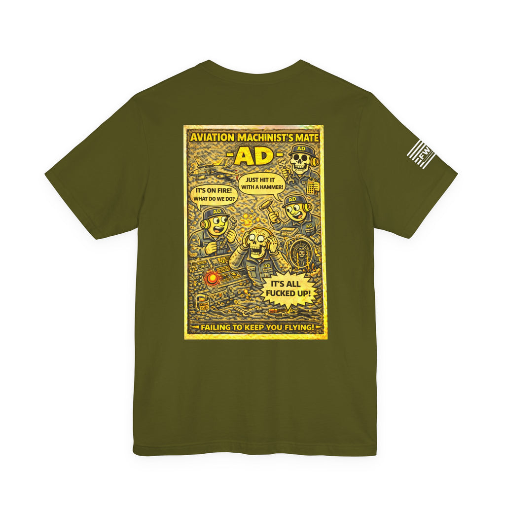 AD (Aviation Machinist's Mate) Shirt – 1950s Dark Humor Military Tee – Navy Veteran Graphic T-Shirt – Vintage Style Work Rate...