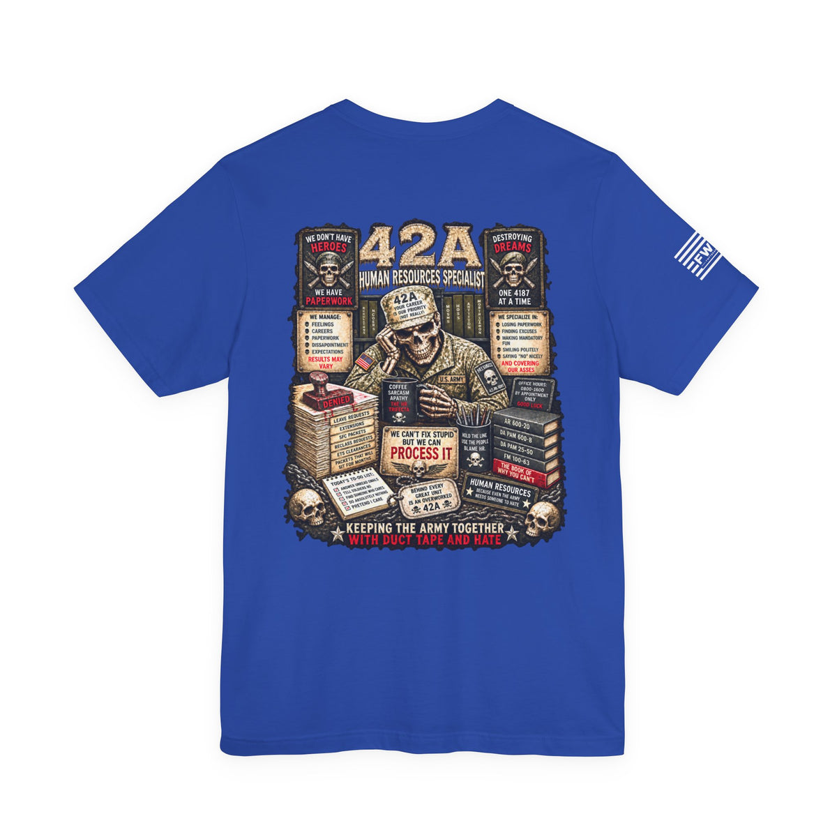 42A - US Army - Human Resources Specialist - Heavy Metal T-shirt | Veteran Military Shirt