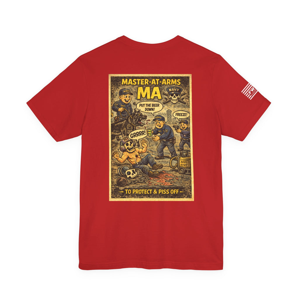 MA (Master-at-Arms) Shirt – 1950s Dark Humor Military Tee – Navy Veteran Graphic T-Shirt – Vintage Style Work Rate Design
