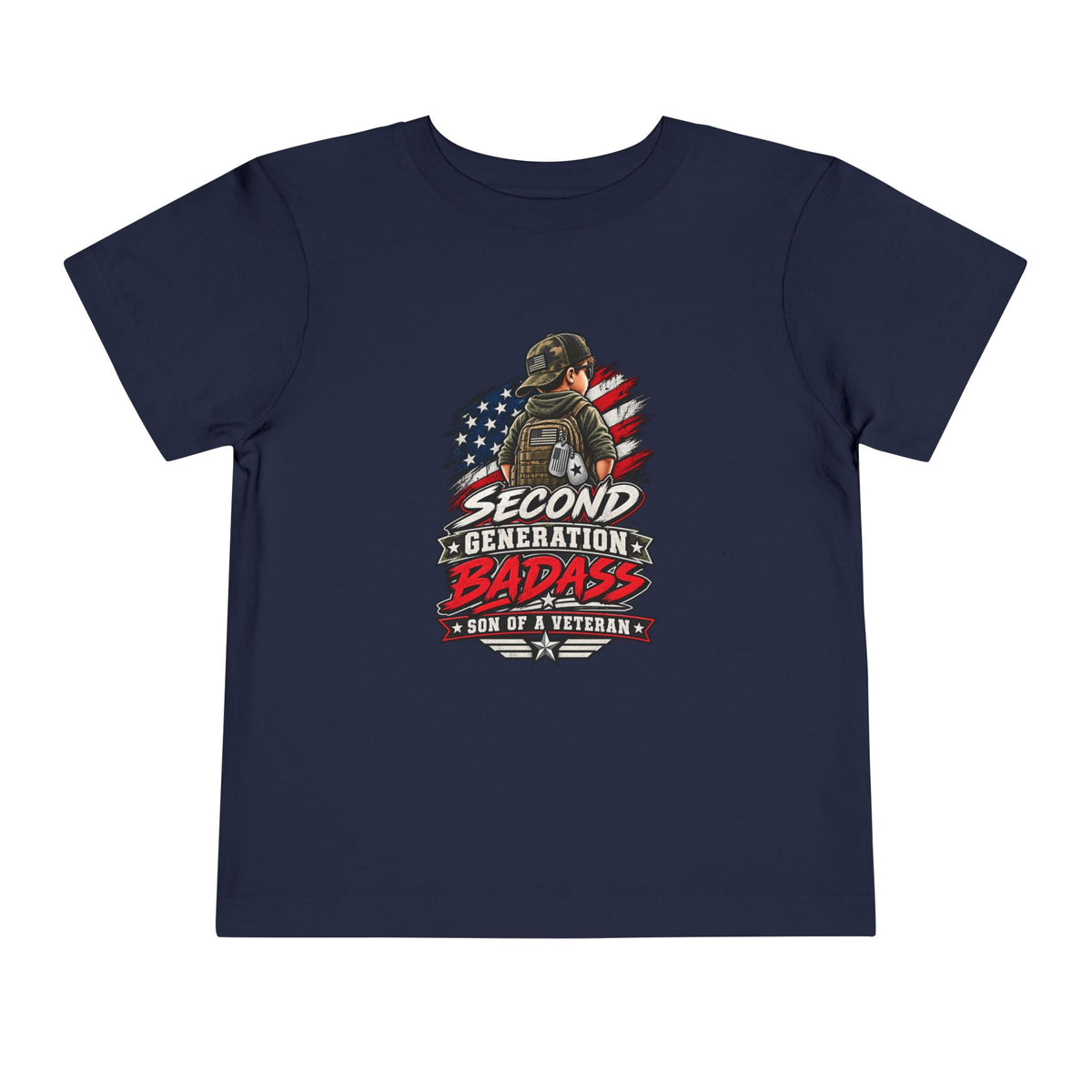 Second Generation Badass. Son of a Veteran Shirt for Boys, Proud Military Kid T Shirt, Veteran Dad Son Tee, Military Family Gift, Patriotic Youth Shirt, Veteran Family