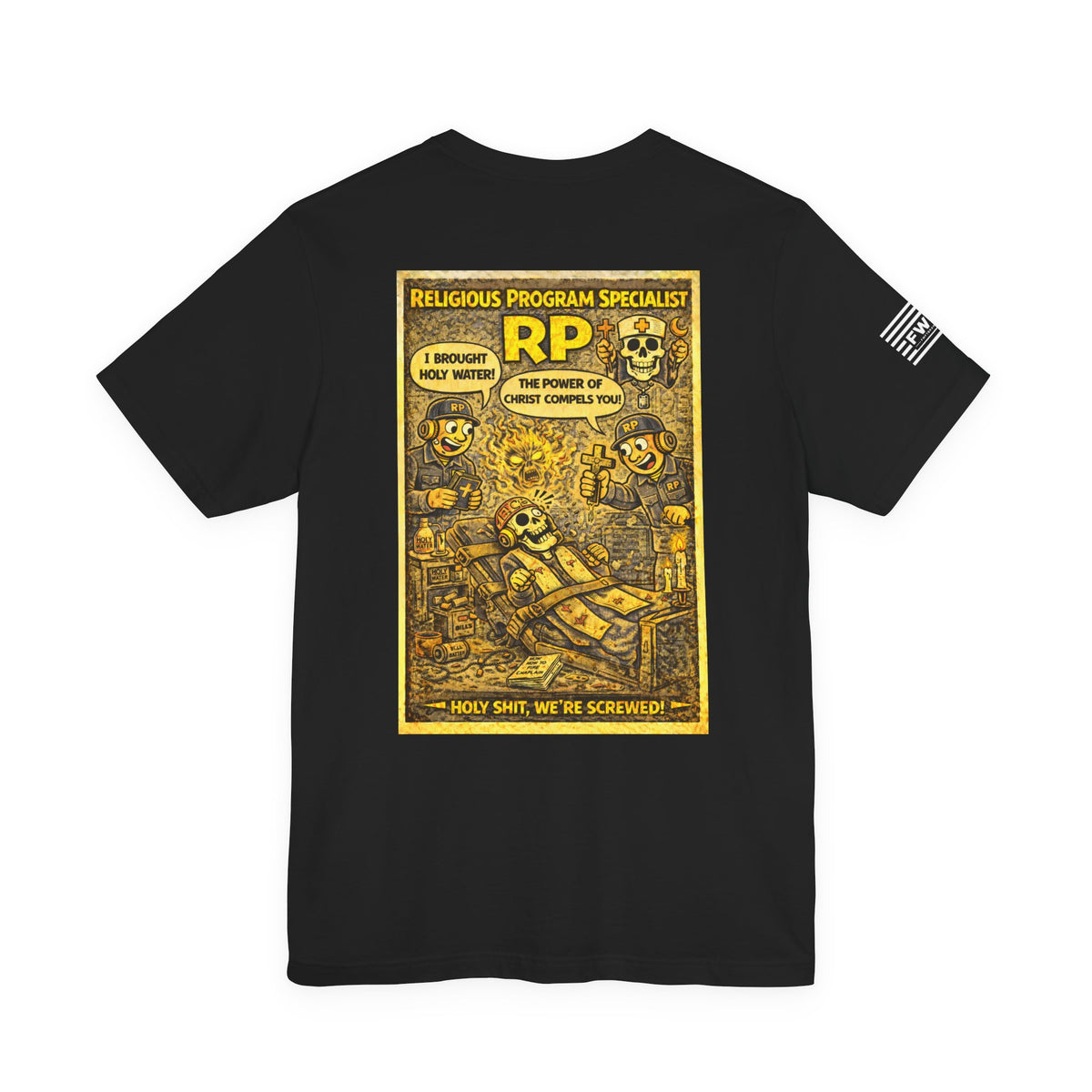 RP (Religious Program Specialist) Shirt – 1950s Dark Humor Military Tee – Navy Veteran Graphic T-Shirt – Vintage Style Work Rate Design