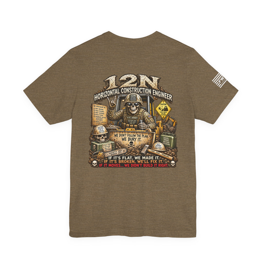 12N (Horizontal Construction Engineer) - US Army Heavy Metal T-shirt | Veteran Military Shirt