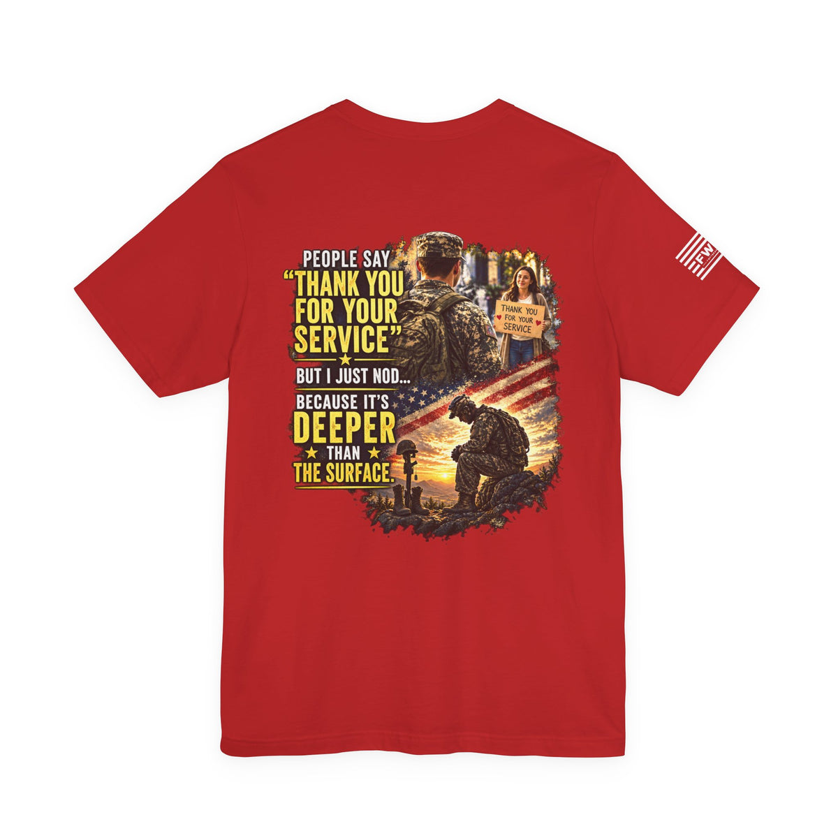 PTSD Awareness Shirt - People Say Thank You For Your Service Veteran T-Shirt | Military Pride Tee | PTSD Awareness Shirt | Veteran Gift