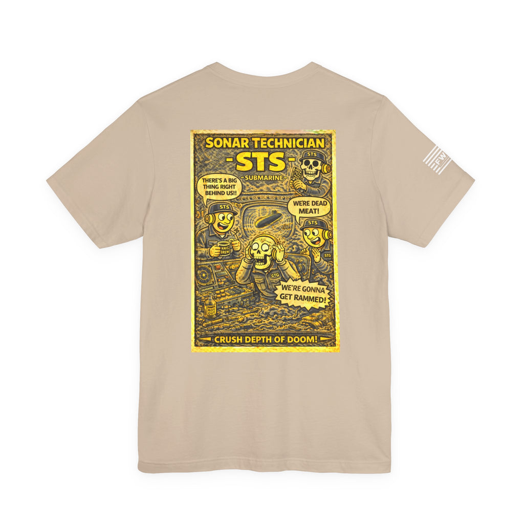 STS (Sonar Technician - Submarine) Shirt – 1950s Dark Humor Military Tee – Navy Veteran Graphic T-Shirt – Vintage Style Work Rate Design