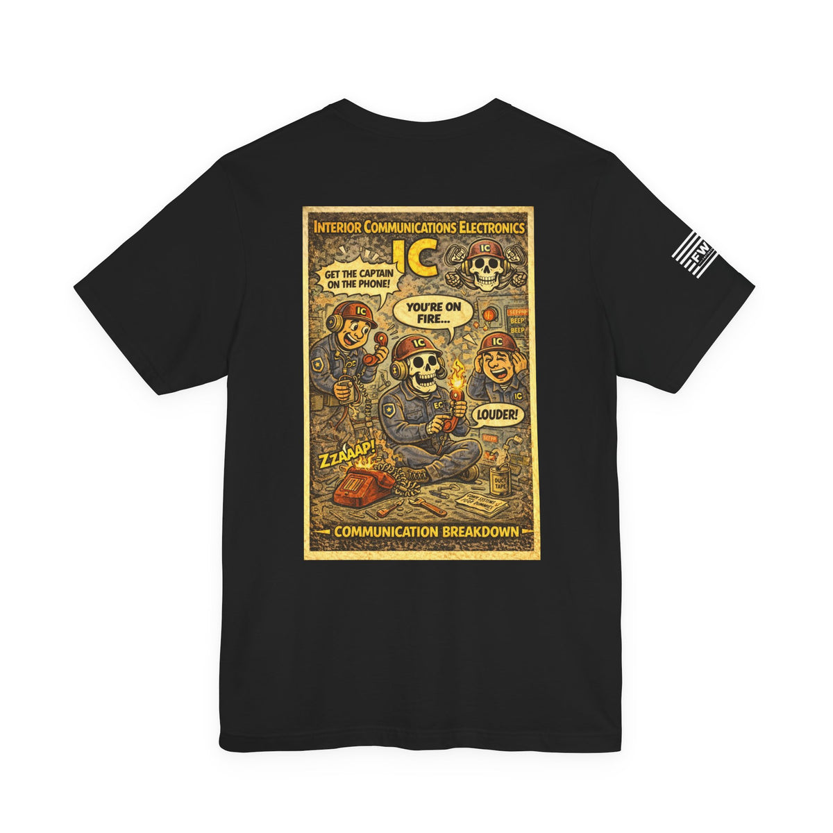 IC (Interior Communications Electronics) Shirt – 1950s Dark Humor Military Tee – Navy Veteran Graphic T-Shirt – Vintage Style Work Rate Design