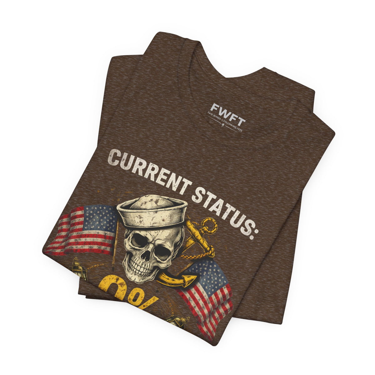 0% Civilian Left Shirt | Navy Veteran Military Humor Tee | Current Status Veteran T-Shirt