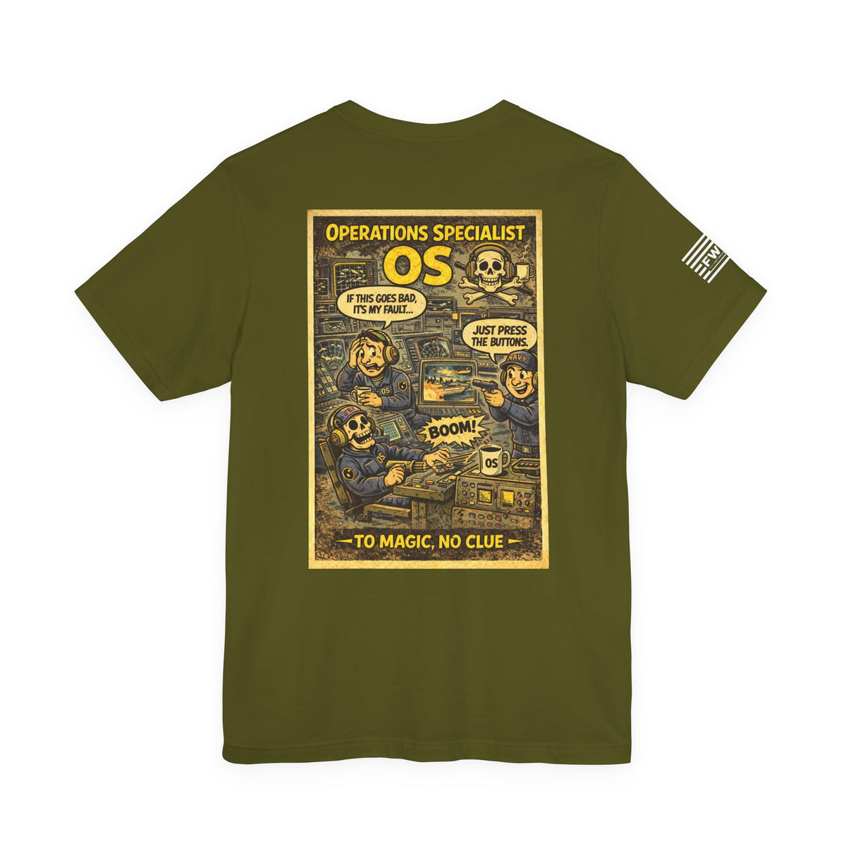 OS (Operations Specialist) Shirt – 1950s Dark Humor Military Tee – Navy Veteran Graphic T-Shirt – Vintage Style Work Rate Design