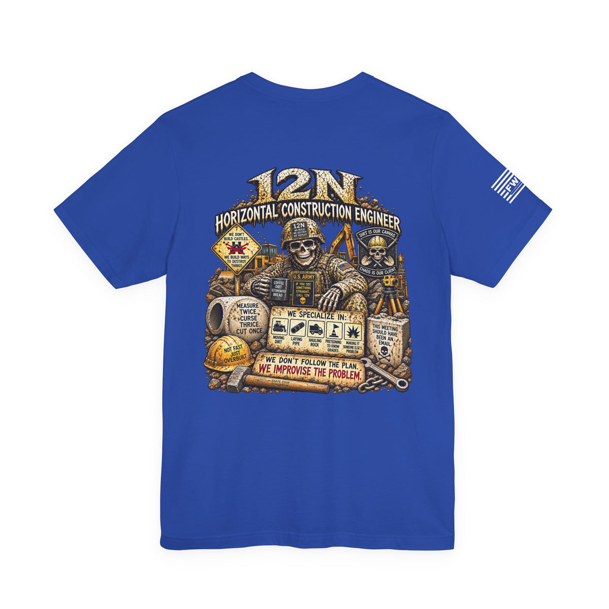 12N (Horizontal Construction Engineer) - US Army Heavy Metal T-shirt | Veteran Military Shirt