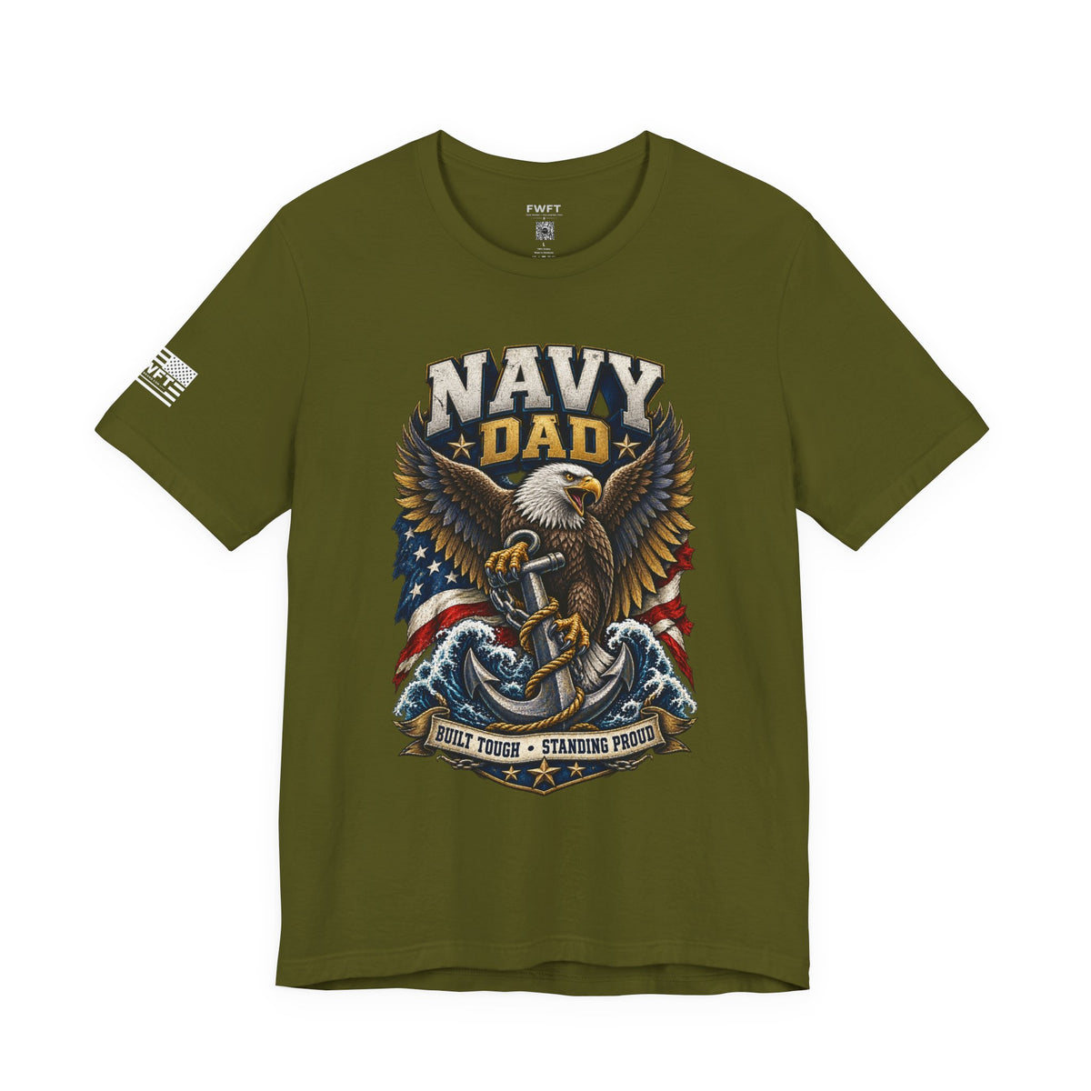 Navy Dad Built Tough Shirt, Proud Father of a US Sailor T Shirt, Navy Boot Camp Graduation Gift, Military Family Tee