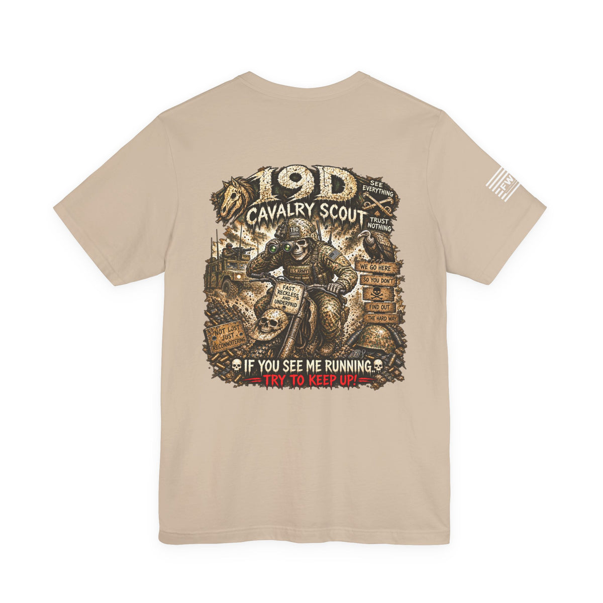 19D (Calvary Scout) - US Army Heavy Metal T-shirt | Army Veteran Shirt