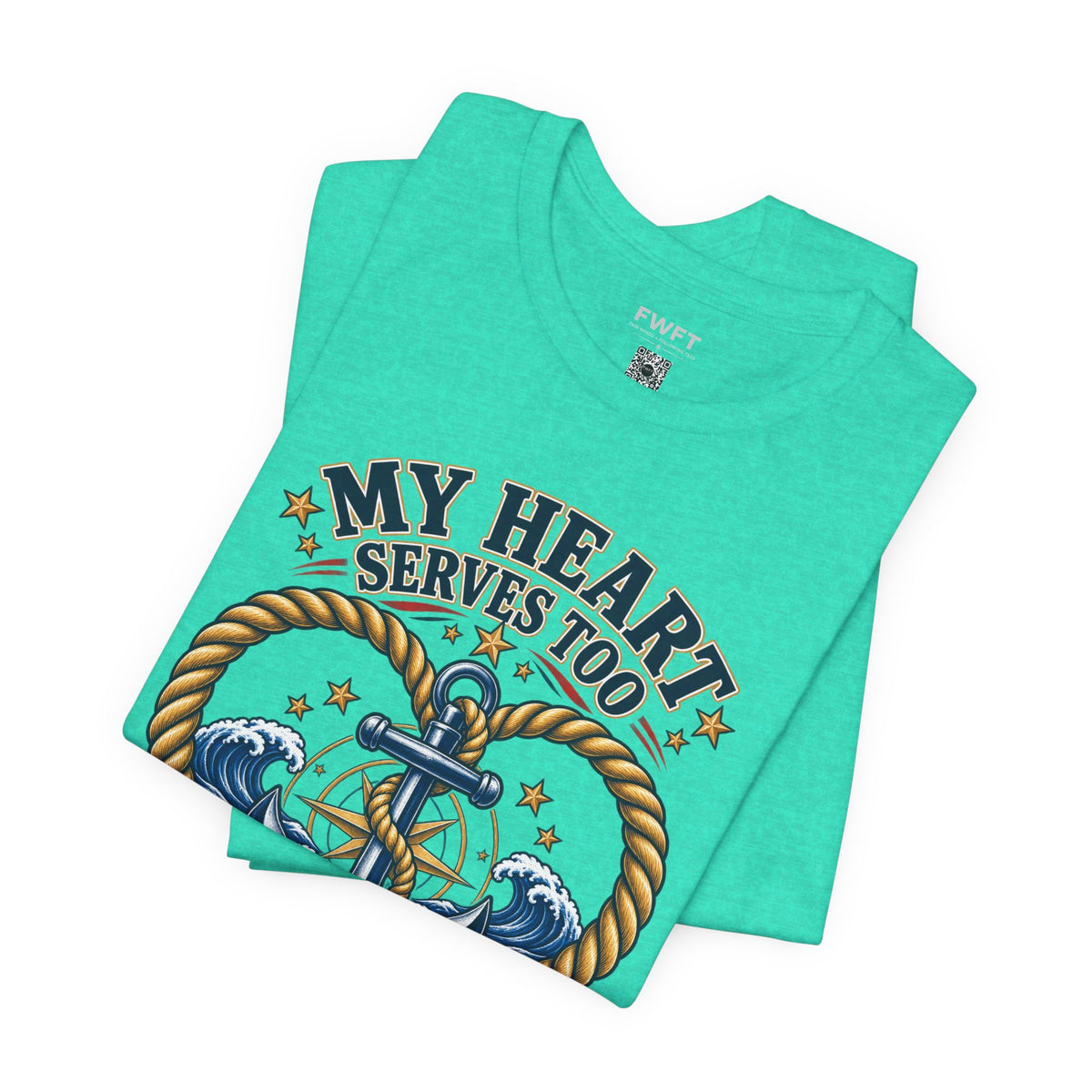 My Heart Serves Too Navy Mom Shirt, Proud Military Mother Gift, Sailor Family Tee
