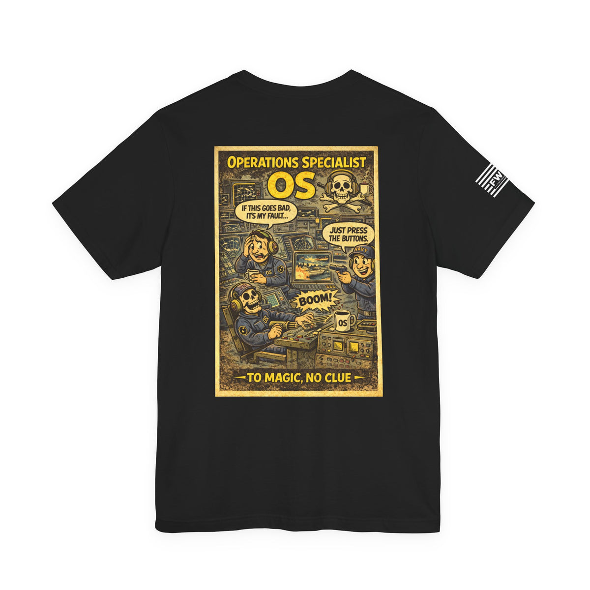 OS (Operations Specialist) Shirt – 1950s Dark Humor Military Tee – Navy Veteran Graphic T-Shirt – Vintage Style Work Rate Design