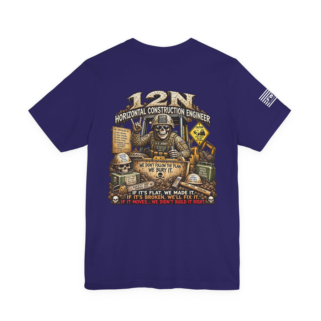 12N (Horizontal Construction Engineer) - US Army Heavy Metal T-shirt | Veteran Military Shirt
