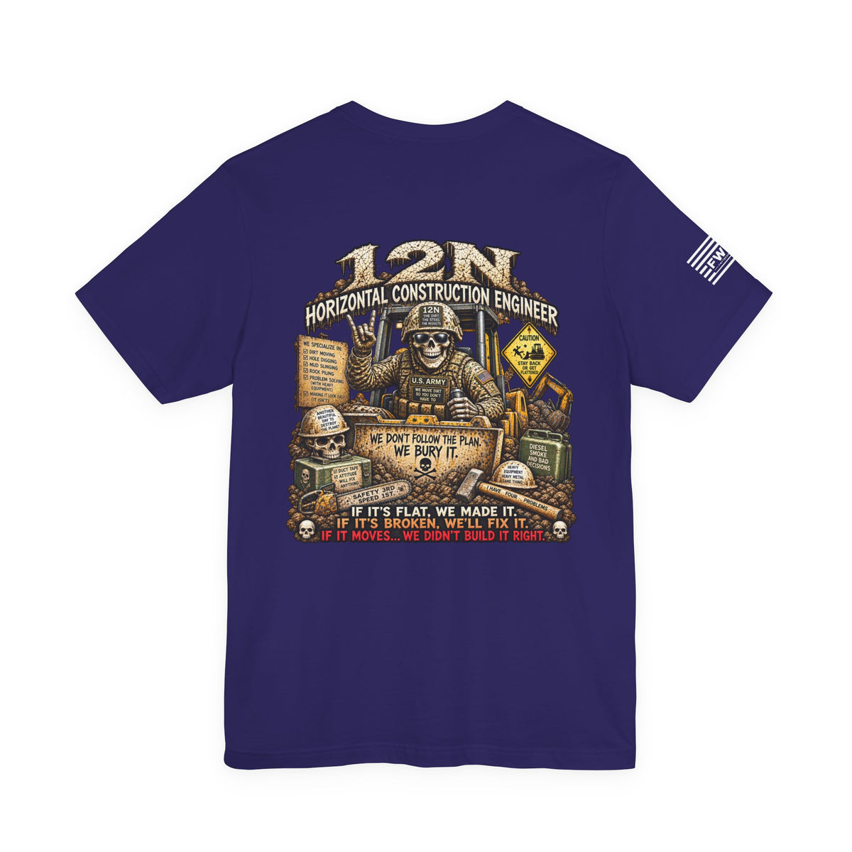 12N (Horizontal Construction Engineer) - US Army Heavy Metal T-shirt | Veteran Military Shirt