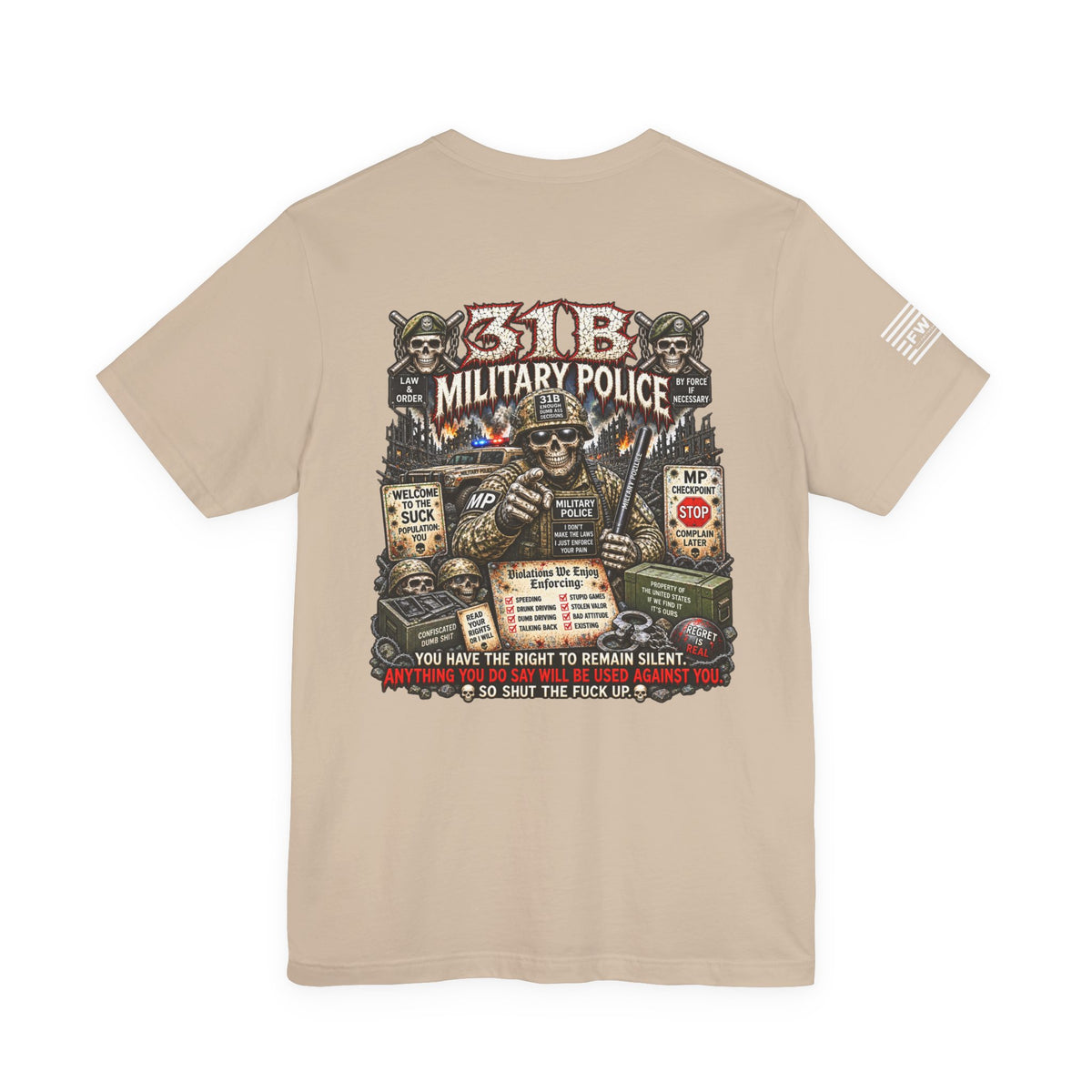 31B - US Army  - Military Police - Heavy Metal T-shirt | Veteran Military Shirt