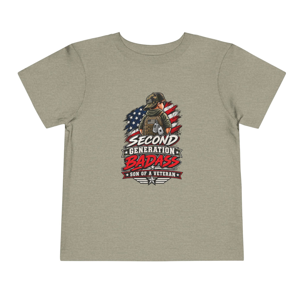 Second Generation Badass. Son of a Veteran Shirt for Boys, Proud Military Kid T Shirt, Veteran Dad Son Tee, Military Family Gift, Patriotic Youth Shirt, Veteran Family