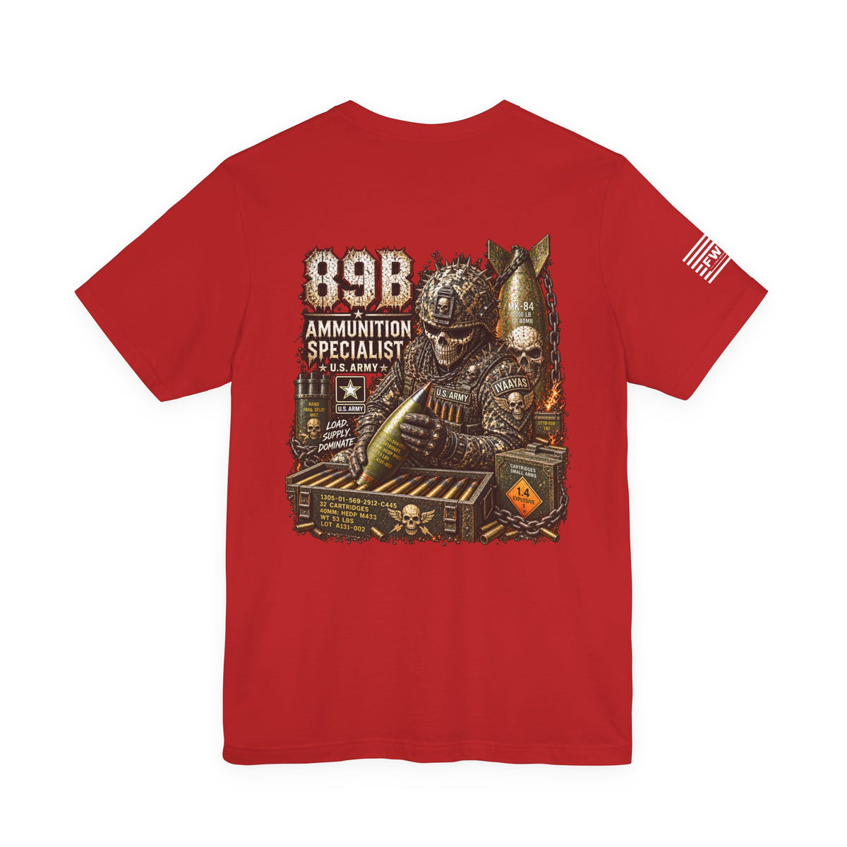 89B (Ammunition Specialist) - US Army Heavy Metal T-shirt | Army Veteran Shirt