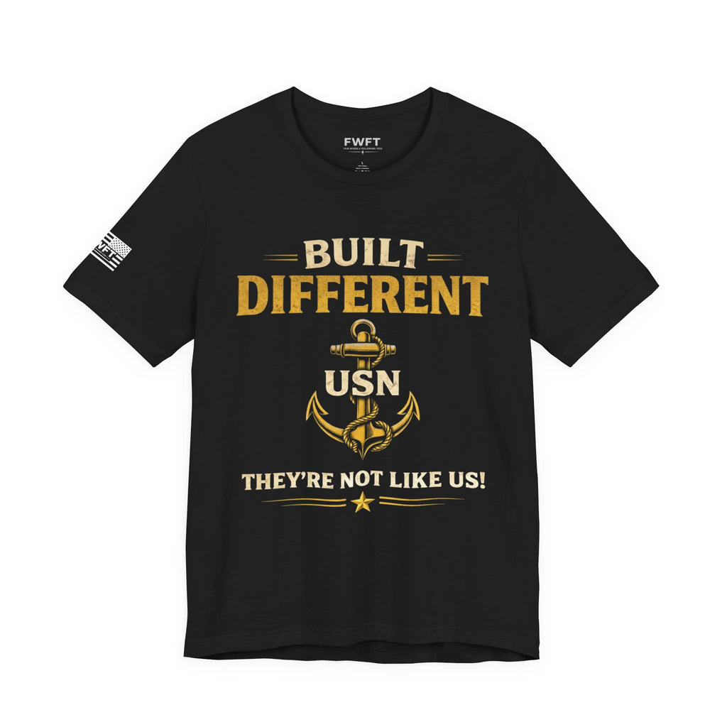 Built Different Navy Shirt | They’re Not Like Us Tee | US Navy Veteran Military Pride T-Shirt