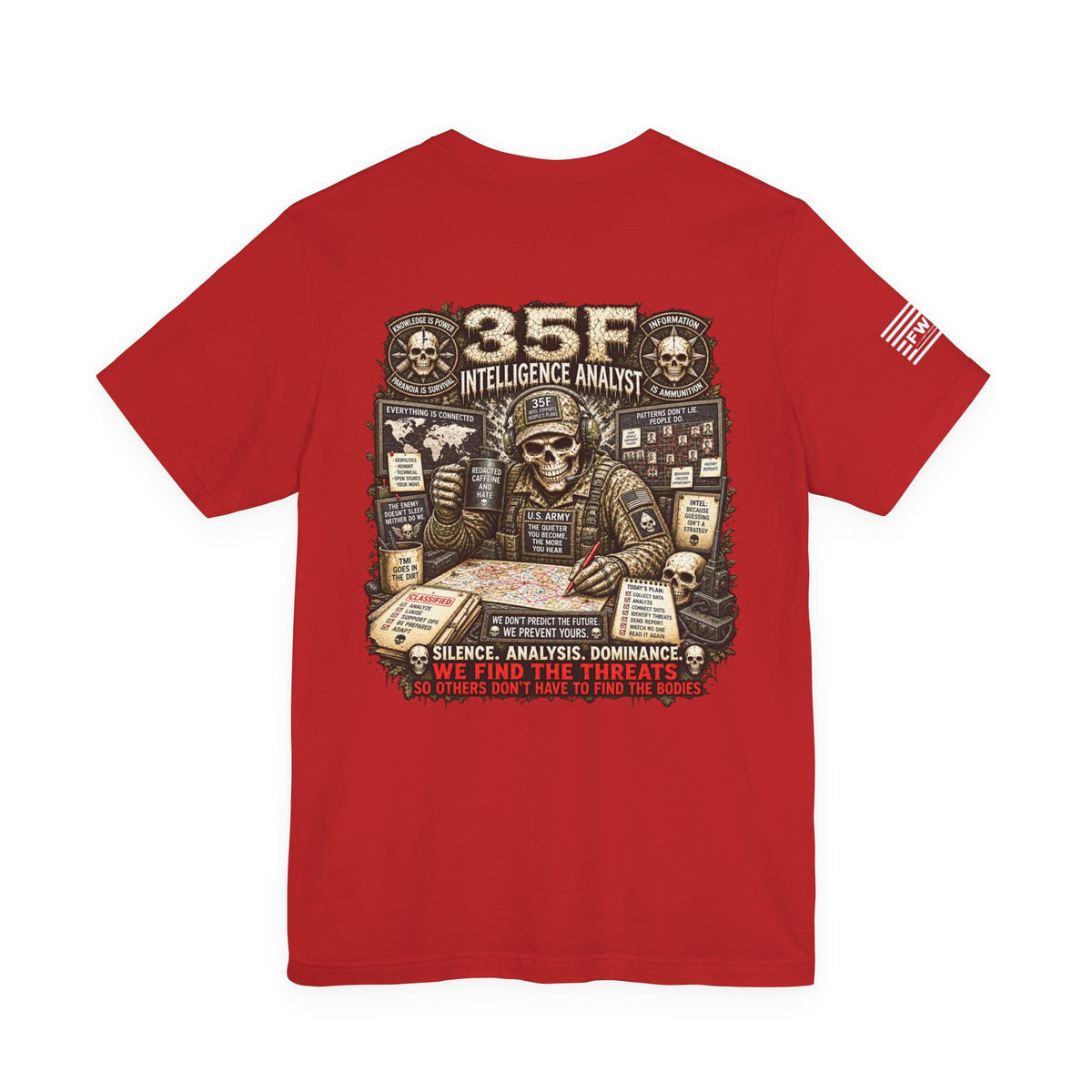 35F (Intelligence Analyst) - US Army Heavy Metal T-shirt | Army Veteran Shirt