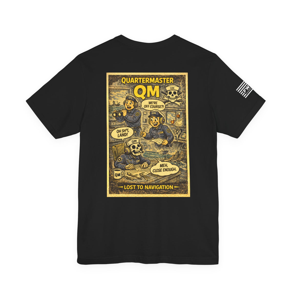 QM (Quartermaster) Shirt – 1950s Dark Humor Military Tee – Navy Veteran Graphic T-Shirt – Vintage Style Work Rate Design