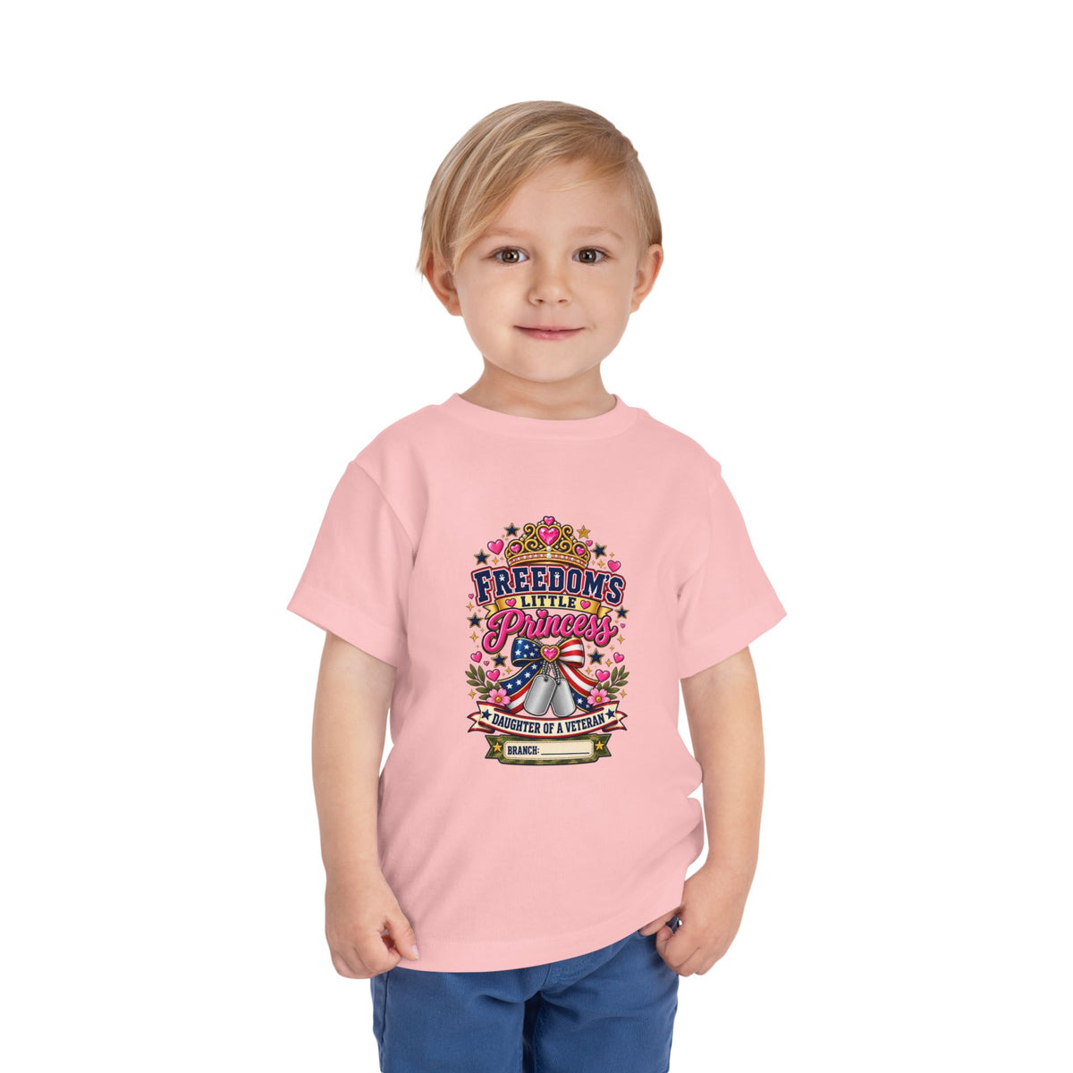 Freedom’s Little Princess Personalized Veteran Daughter Kids Shirt