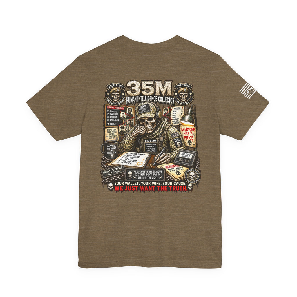 35M (Human Intelligence Collector) - US Army Heavy Metal T-shirt | Veteran Military Shirt